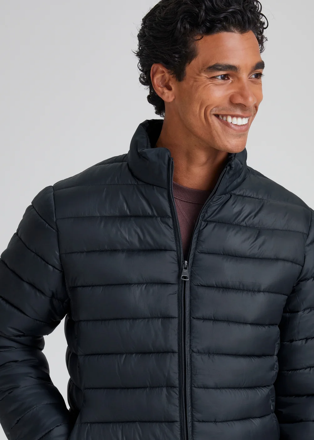 Navy Funnel Neck Puffer Coat - S Image 3