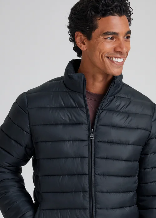 Navy Funnel Neck Puffer Coat - S Image 3