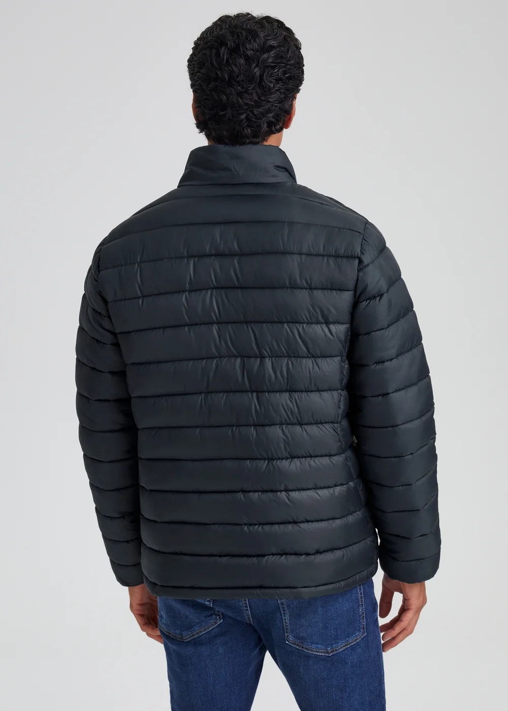 Navy Funnel Neck Puffer Coat - S Image 2