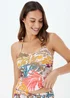 Multicoloured Leaf Print Tankini Top - Size 8 Image 1