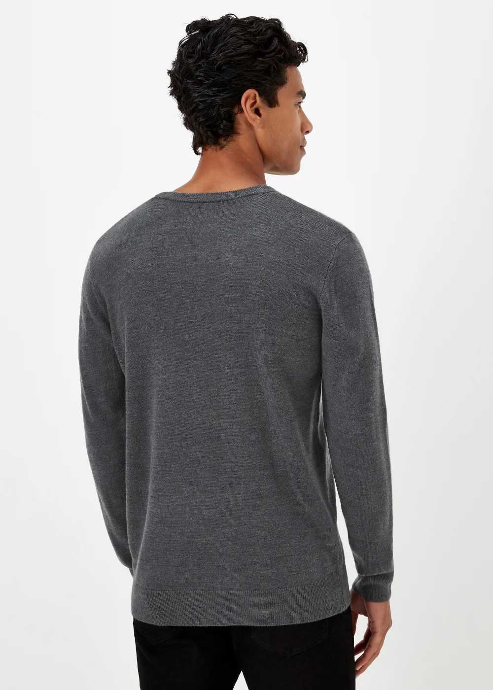 Charcoal Soft Touch Crew Neck Jumper - S Image 2