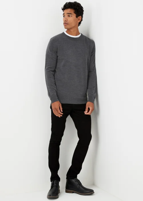 Charcoal Soft Touch Crew Neck Jumper - S Image 4