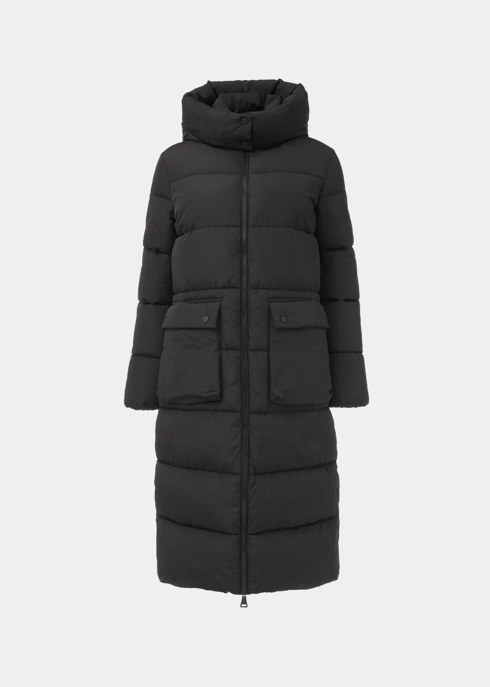 Black Long Padded Shower Resistant Coat - 8 Image 5