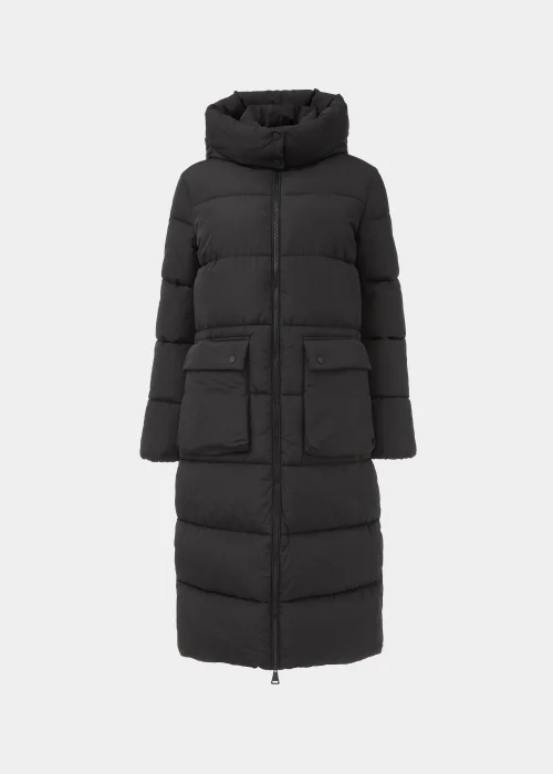 Black Long Padded Shower Resistant Coat - 8 Image 5