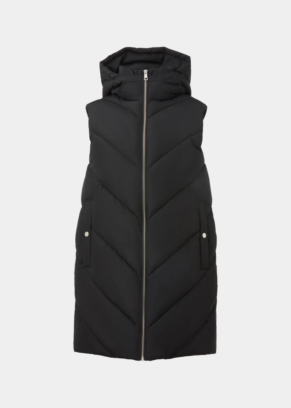 Black Mid Length Padded Shower Resistant Gilet - 8 Image 5