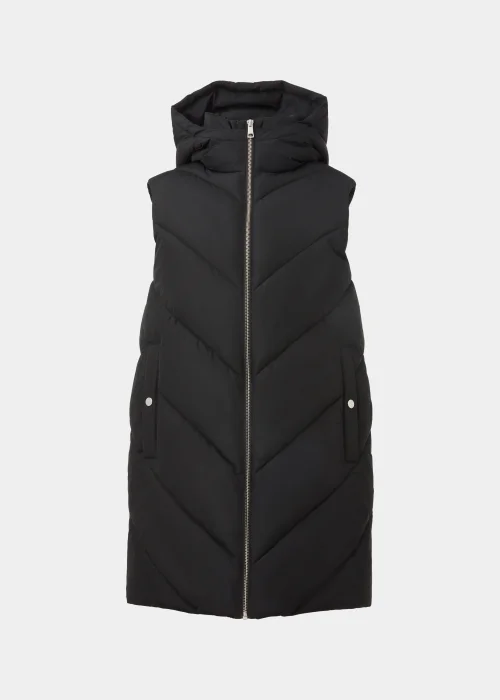 Black Mid Length Padded Shower Resistant Gilet - 8 Image 5