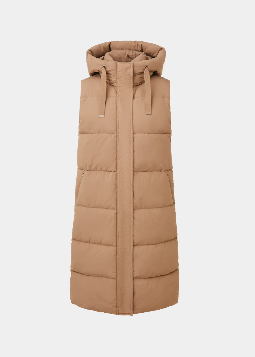 Beige Long Shower Resistant Gilet - 8 Image 5