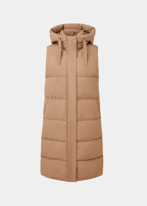 Beige Long Shower Resistant Gilet - 8 Image 5