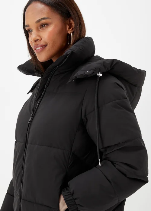 Black Short Padded Shower Resistant Coat - 8 Image 3
