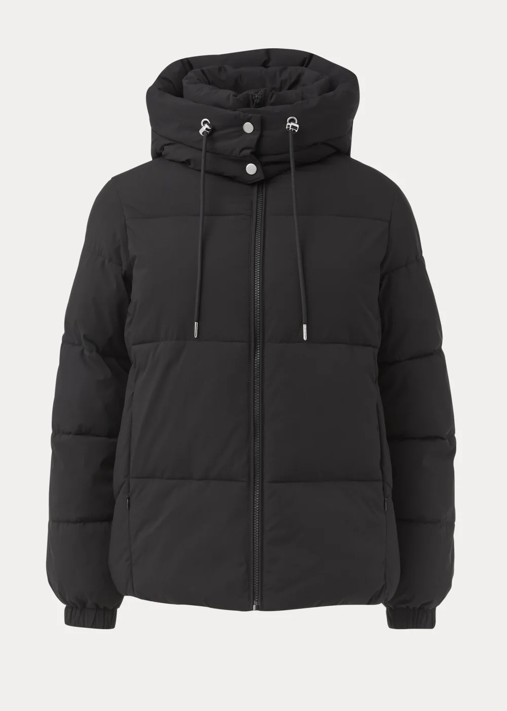 Black Short Padded Shower Resistant Coat - 8 Image 5