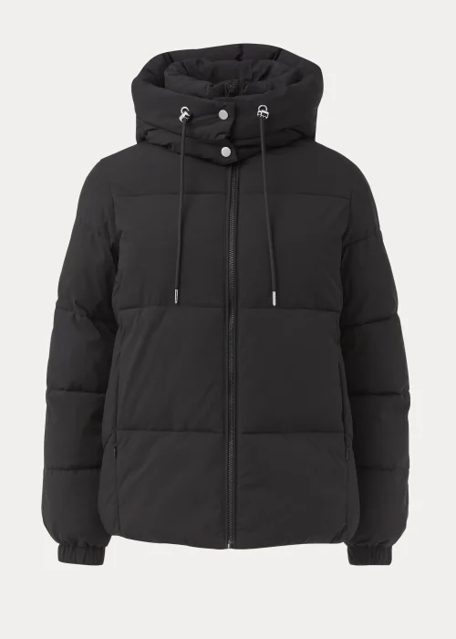 Black Short Padded Shower Resistant Coat - 8 Image 5