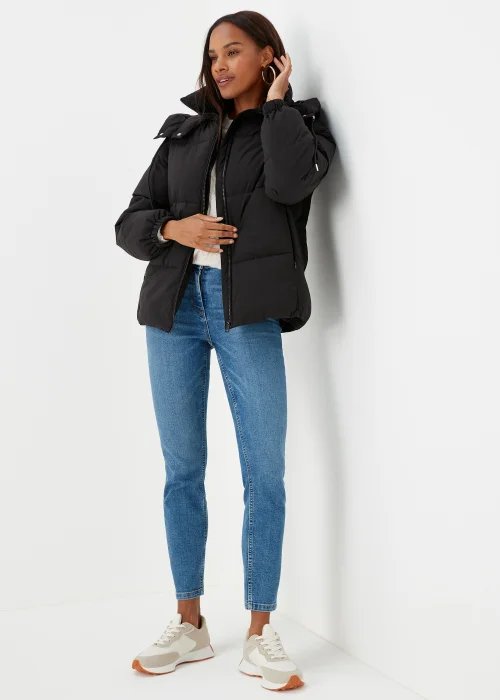 Black Short Padded Shower Resistant Coat - 8 Image 4
