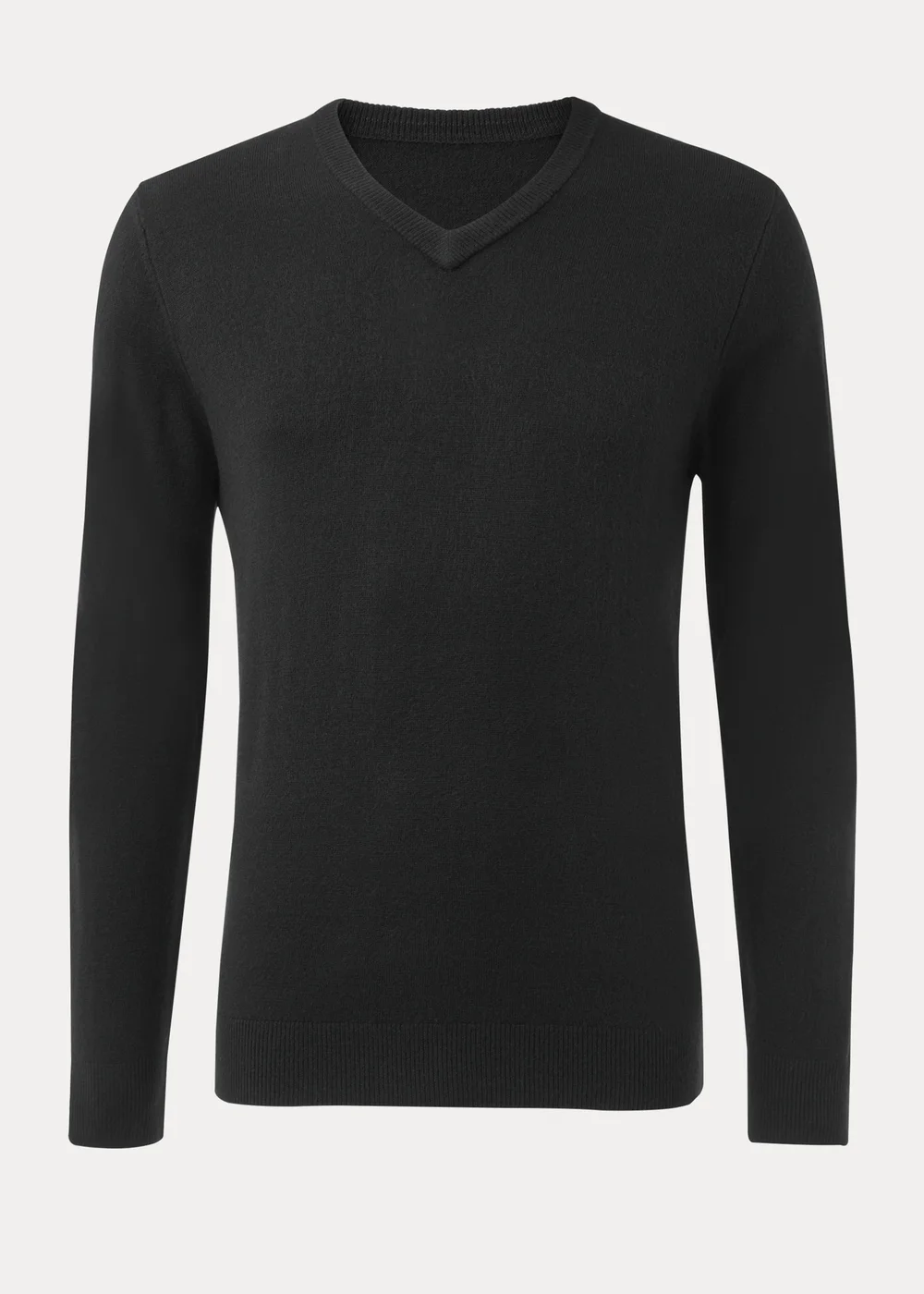 Black Soft Touch V-Neck Jumper - S Image 5