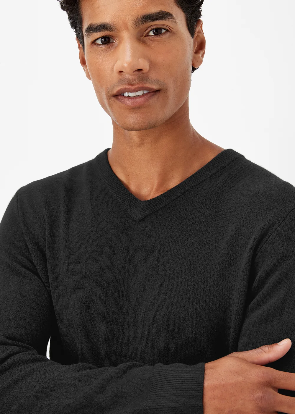 Black Soft Touch V-Neck Jumper - S Image 3