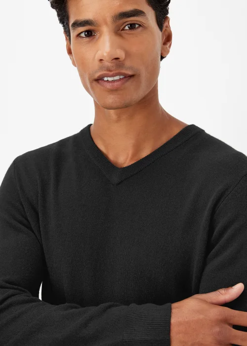 Black Soft Touch V-Neck Jumper - S Image 3