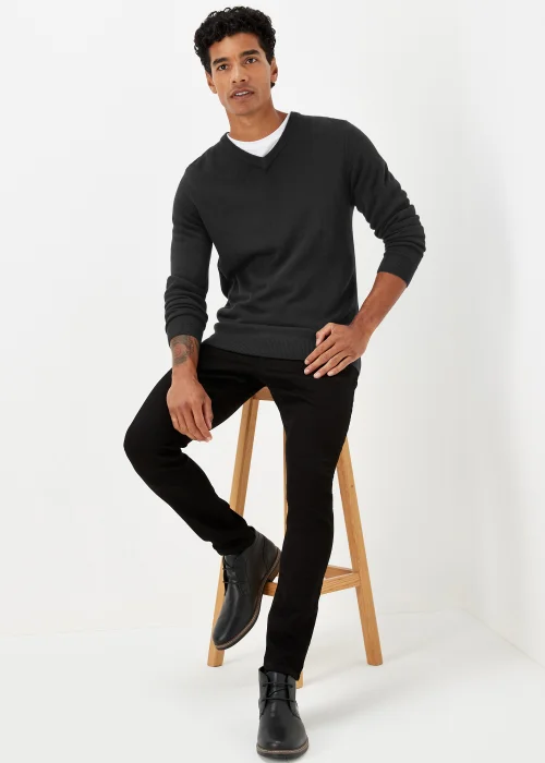 Black Soft Touch V-Neck Jumper - S Image 4