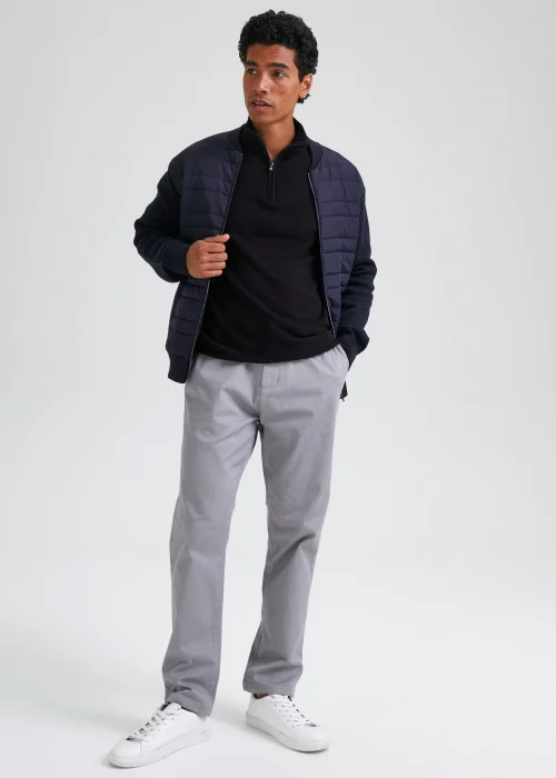 Black Soft Touch 1/4 Zip Knitted Sweatshirt - Small Image 4