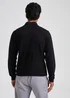 Black Soft Touch 1/4 Zip Knitted Sweatshirt - Small Image 2