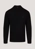 Black Soft Touch 1/4 Zip Knitted Sweatshirt - Small Image 5