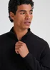 Black Soft Touch 1/4 Zip Knitted Sweatshirt - Small Image 3
