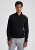 Black Soft Touch 1/4 Zip Knitted Sweatshirt - Small Image 1