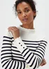 Et Vous Cream Stripe High Neck Knitted Jumper - 8 Image 3