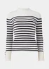 Et Vous Cream Stripe High Neck Knitted Jumper - 8 Image 5