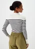 Et Vous Cream Stripe High Neck Knitted Jumper - 8 Image 2
