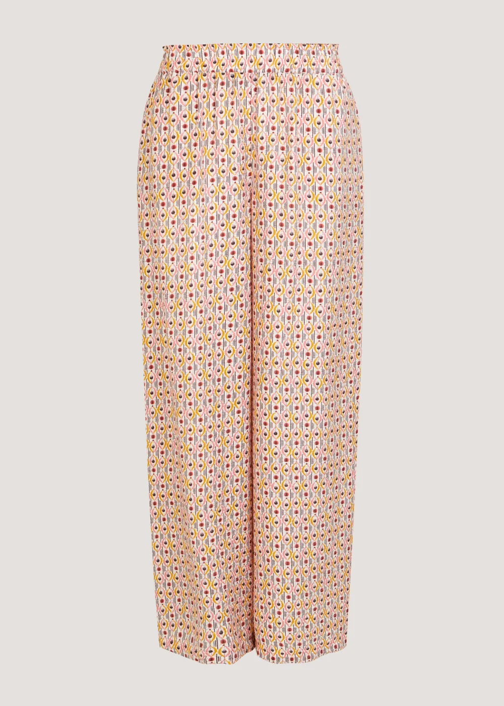 Multicoloured Print Wide Leg Trousers - Size 8 Image 1