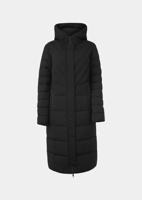 Black Long Padded Shower Resistant Coat - 8 Image 5