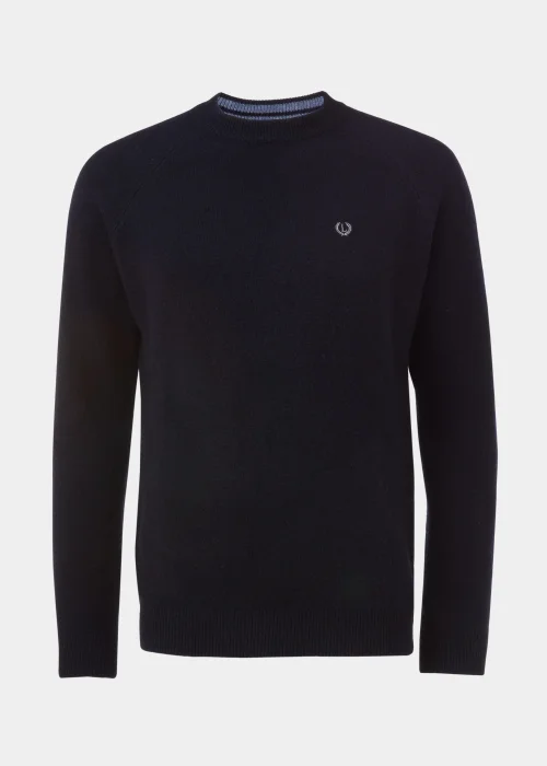 Lincoln Navy 100% Lambswool Crewneck Jumper - S Image 5