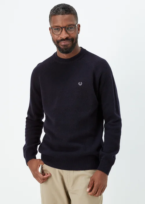 Lincoln Navy 100% Lambswool Crewneck Jumper - S Image 1