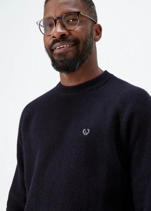 Lincoln Navy 100% Lambswool Crewneck Jumper - S Image 3