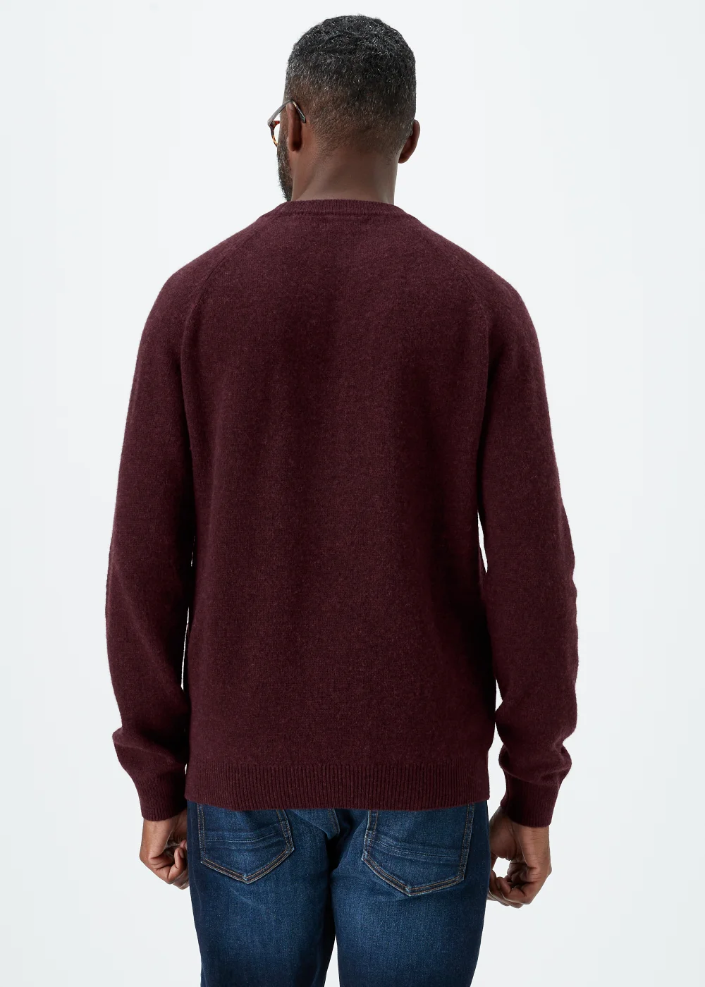Lincoln Burgundy 100% Lambswool Crewneck Jumper - S Image 2