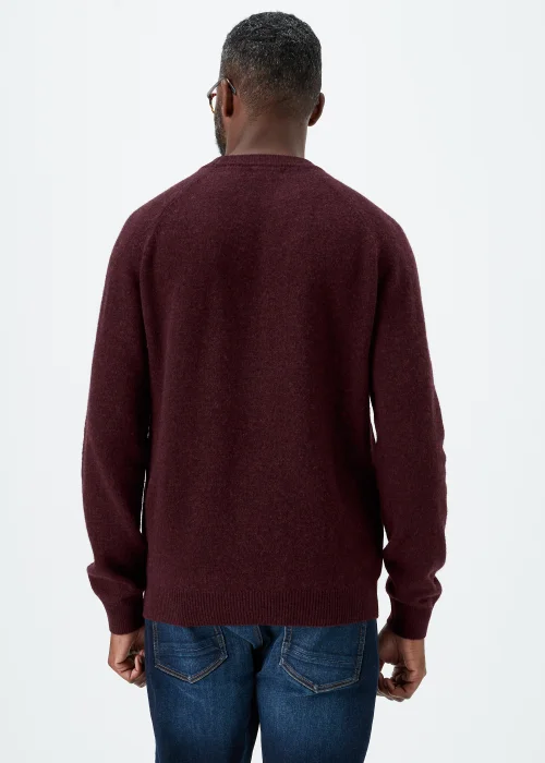 Lincoln Burgundy 100% Lambswool Crewneck Jumper - S Image 2