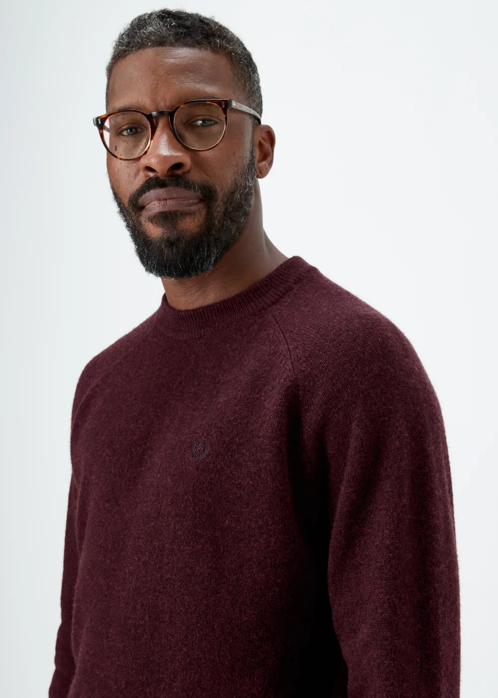 Lincoln Burgundy 100% Lambswool Crewneck Jumper - S Image 3