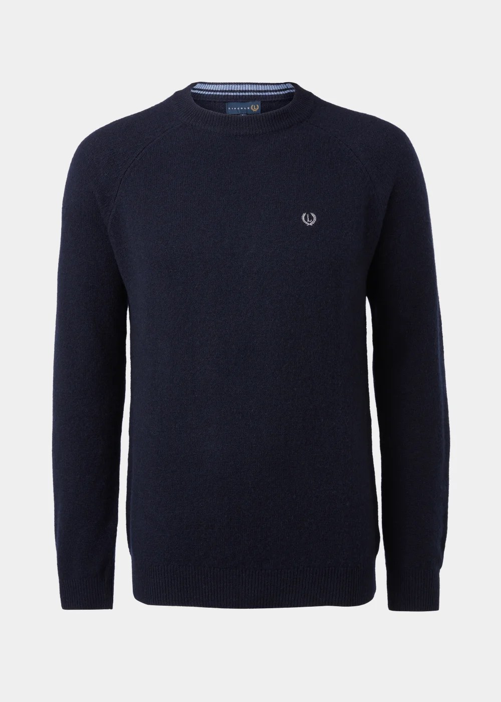 Lincoln Blue 100% Lambswool Crewneck Jumper - S Image 1