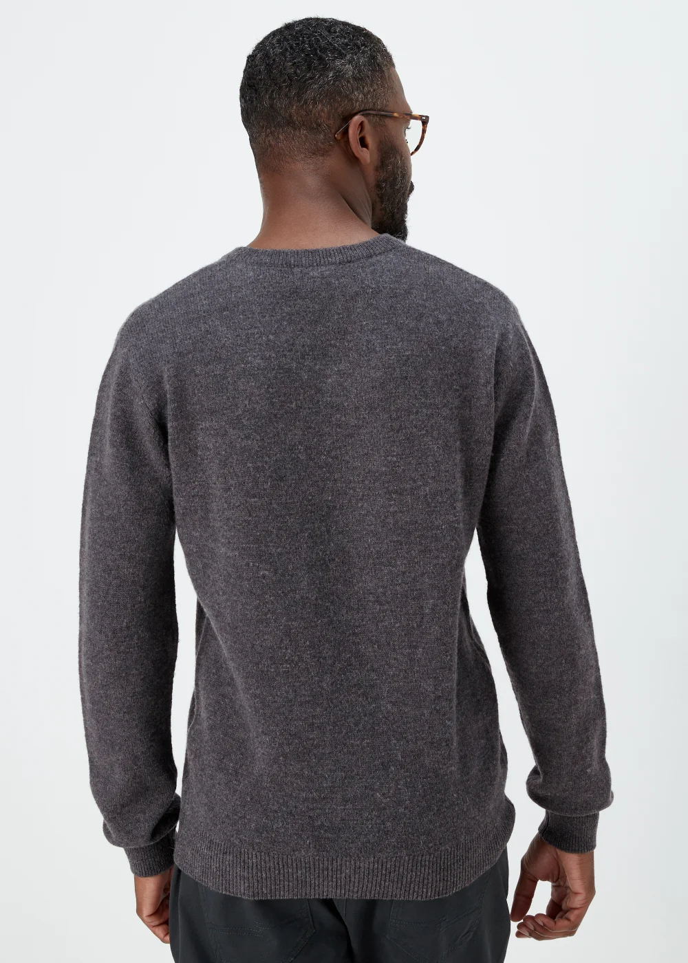 Lincoln Charcoal 100% Lambswool V Neck Jumper - Small Image 2