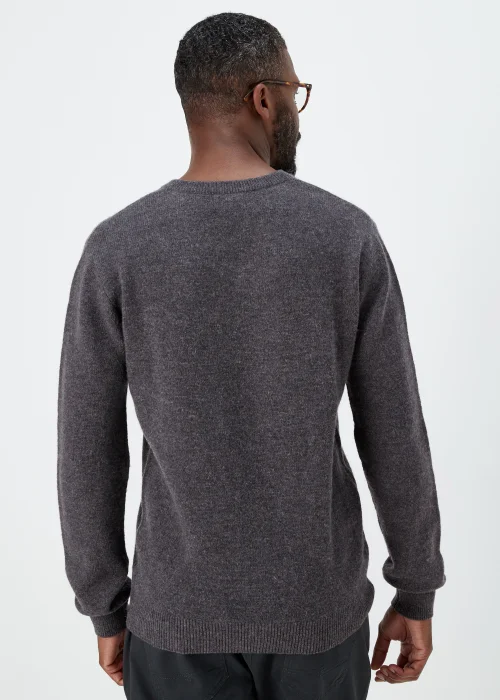 Lincoln Charcoal 100% Lambswool V Neck Jumper - Small Image 2
