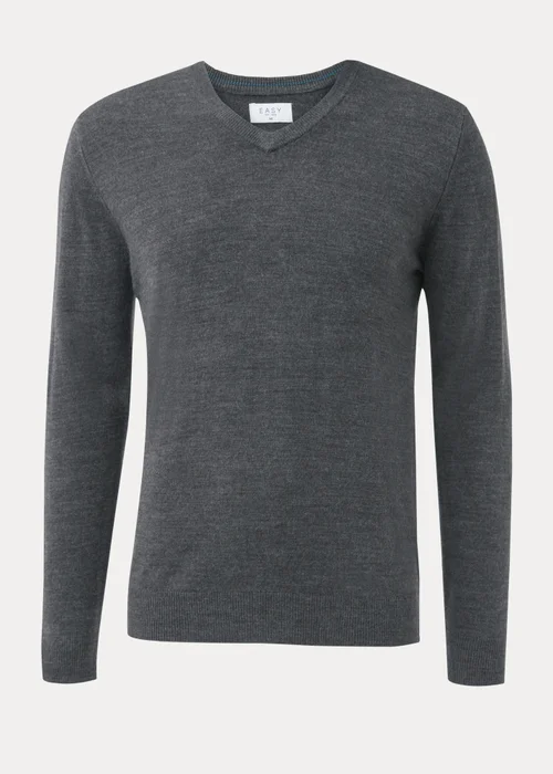 Charcoal Soft Touch V-Neck Jumper - S Image 5