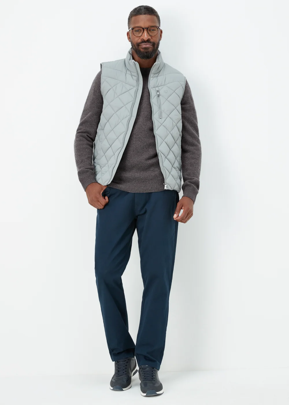 Lincoln Charcoal 100% Lambswool Crewneck Jumper - S Image 4