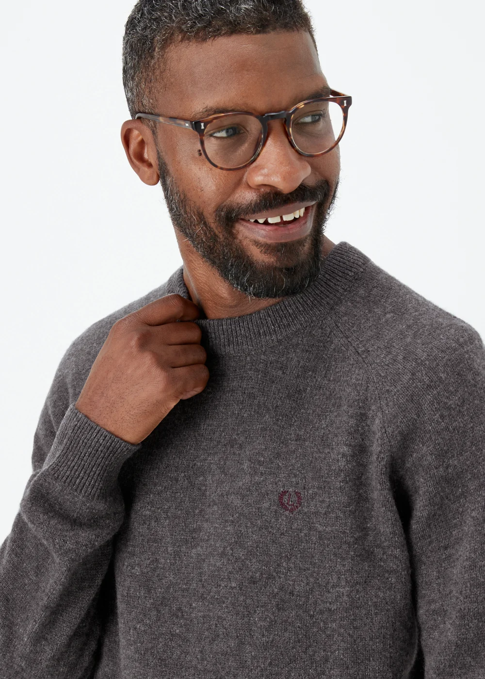 Lincoln Charcoal 100% Lambswool Crewneck Jumper - S Image 3