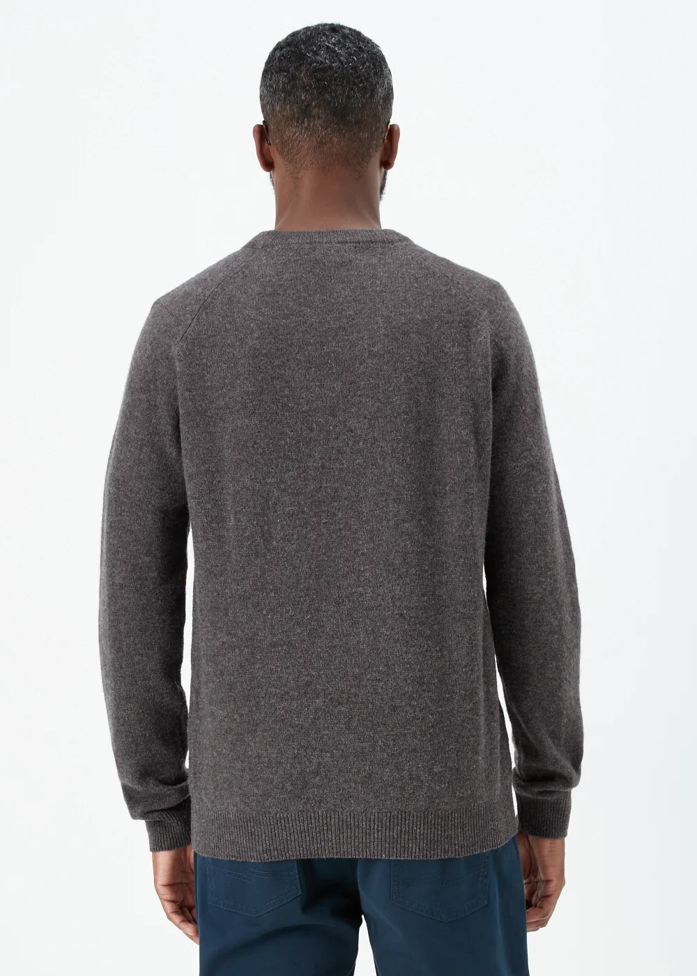 Lincoln Charcoal 100% Lambswool Crewneck Jumper - S Image 2