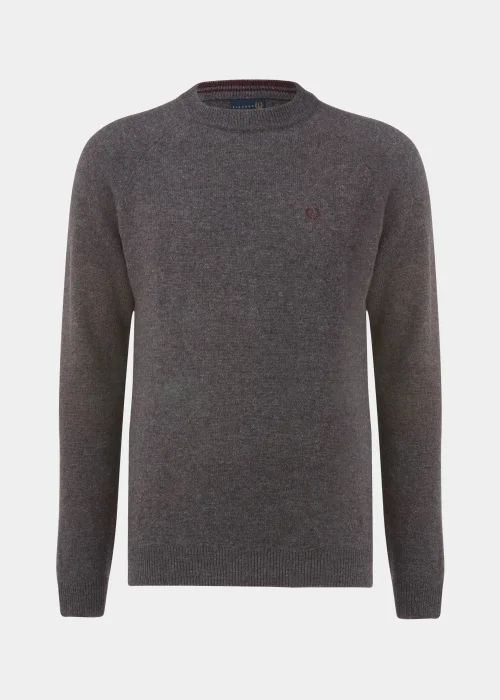 Lincoln Charcoal 100% Lambswool Crewneck Jumper - S Image 5