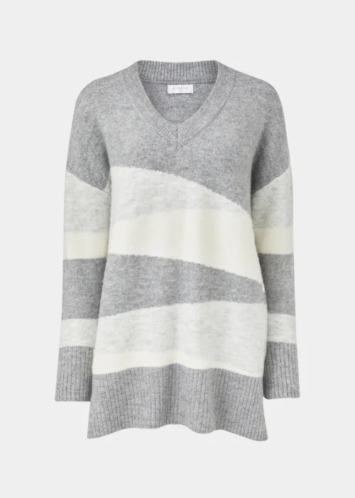 Grey Marl Colour Block Tunic Jumper - XS Image 5