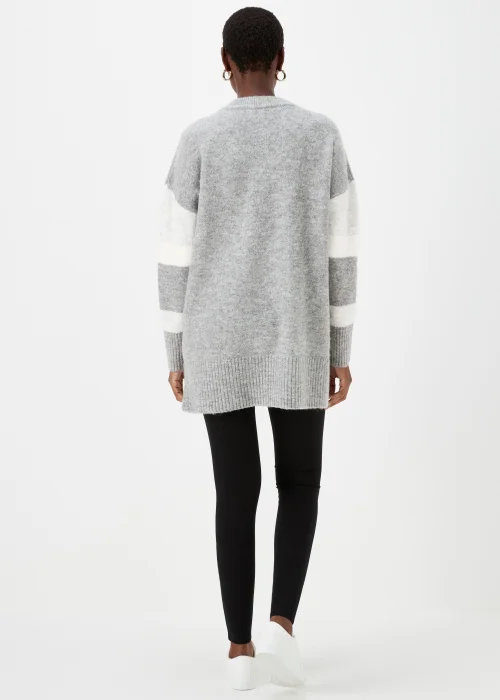 Grey Marl Colour Block Tunic Jumper - XS Image 2