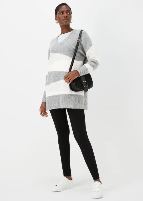 Grey Marl Colour Block Tunic Jumper - XS Image 4
