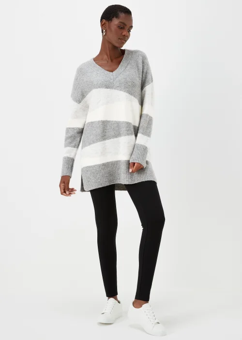 Grey Marl Colour Block Tunic Jumper - XS Image 1