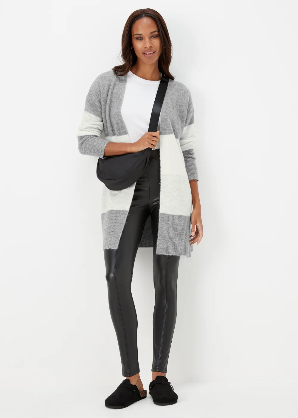 Grey Marl Colour Block Cardigan - XS Image 4