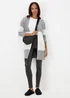 Grey Marl Colour Block Cardigan - XS Image 4